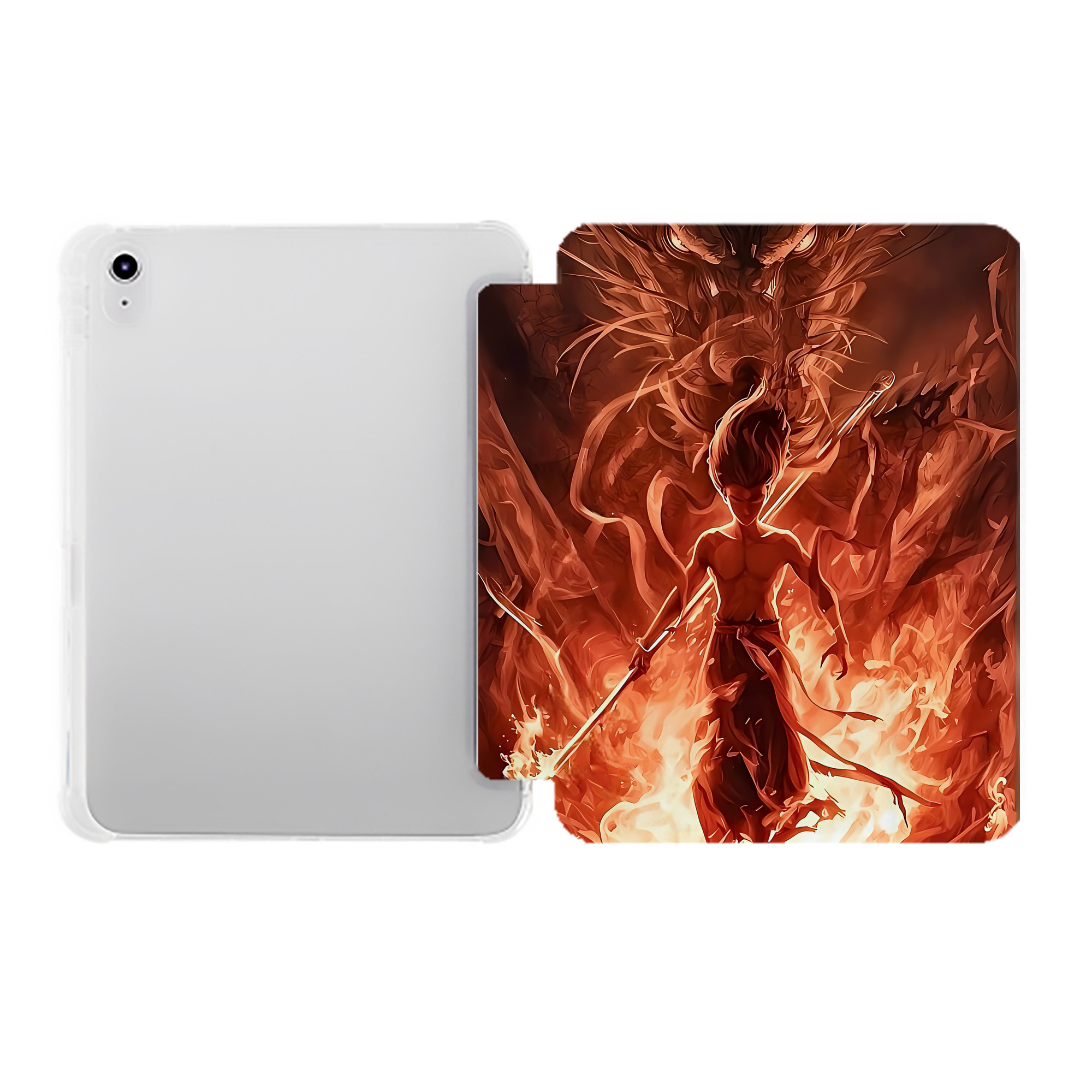 （画像用） Ne Zha 2 ナタ 魔童の大暴れ IPad ケース ペン収納付き 三つ折りスタンド PUレザー×シリコン 対応機種9.5/10.5/10.9インチ